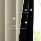 NICETOWN 100% Blackout Muted Beige Curtains 84 inches Long, Grommet Energy - Image 4