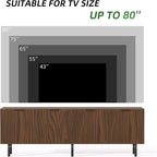 TV Stand for 80 Inch TV, Fluted Entertainment Center - Image 5