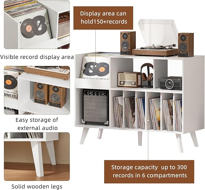 LELELINKY Large 48'' Record Player Stand - Image 6