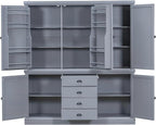VilroCaz Freestanding Large Kitchen Pantry, Wooden Kitchen Organizers and - Image 4