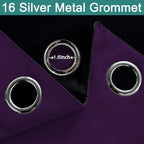 Yakamok Purple 100% Blackout Patio Door Curtain Panels W100 x L84, 1 Panel | - Image 6