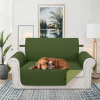 Reversible Loveseat Couch Sofa Covers, Huntergreen | Loveseat Covers - Image 2