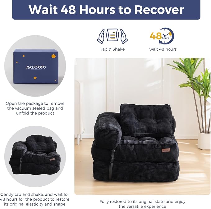 MAXYOYO Folding Sofa Bed, L-Shaped Convertible Sofa - Image 8