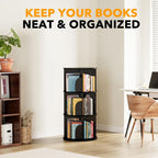 SpaceAid 3 Tier Rotating Bookshelf Tower, Spinning Bookcase Lazy Susan - Image 6