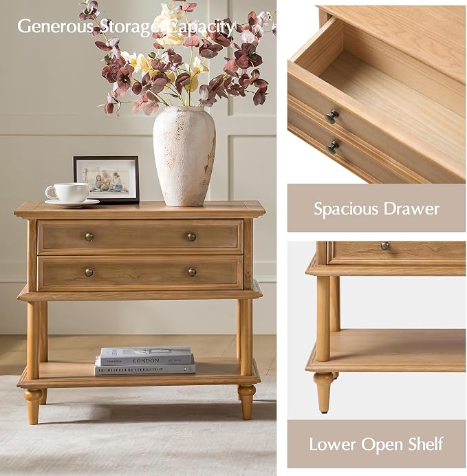 HULALA HOME Farmhouse Nightstand - Image 5