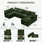 Upgrade Boneless Couch with Storage, Extra Deep&High Seat Modular Sectional - Image 3
