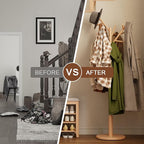 Muwuele Coat Rack, Solid Wood Coat Rack Freestanding - Image 8