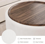 29.5 Inch Round Storage Ottoman Coffee Table, Modern Circle Coffee Table - Image 6