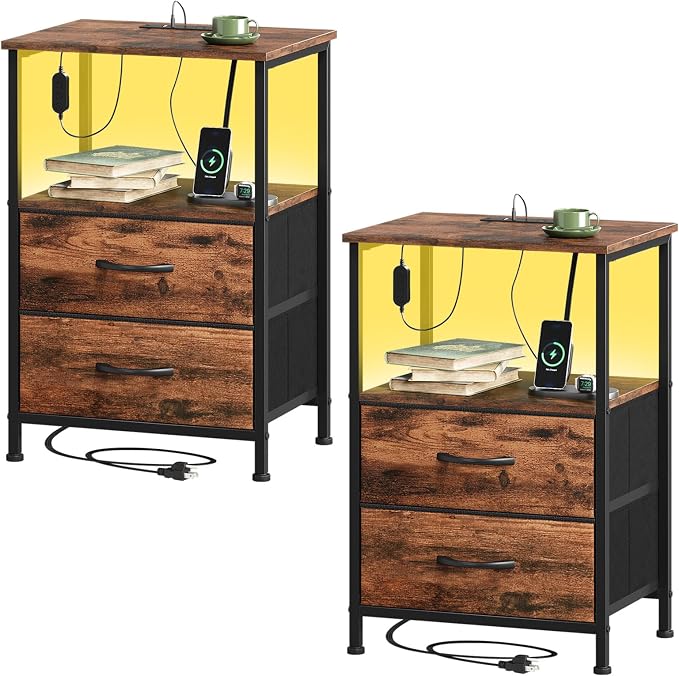 Somdot Nightstands Set of 2, End Tables by Somdot