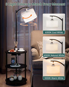 Round Side Table with Lamp and USB Ports, 3-Tier Small End Table - Image 4