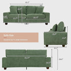 DOPEDIO Modern Loveseat Sofa for Living Room, Chenille Recliner, Removable Cover - Image 2
