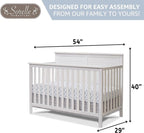 Sorelle Furniture Ashley Crib, Classic 4-in-1 Convertible Pannel Crib, Baby - Image 4