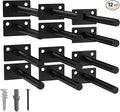 LEOPO Black 12-Pack 5 inch Floating Shelf Brackets, Hidden Shelf Bracket by FinestHomeDecor
