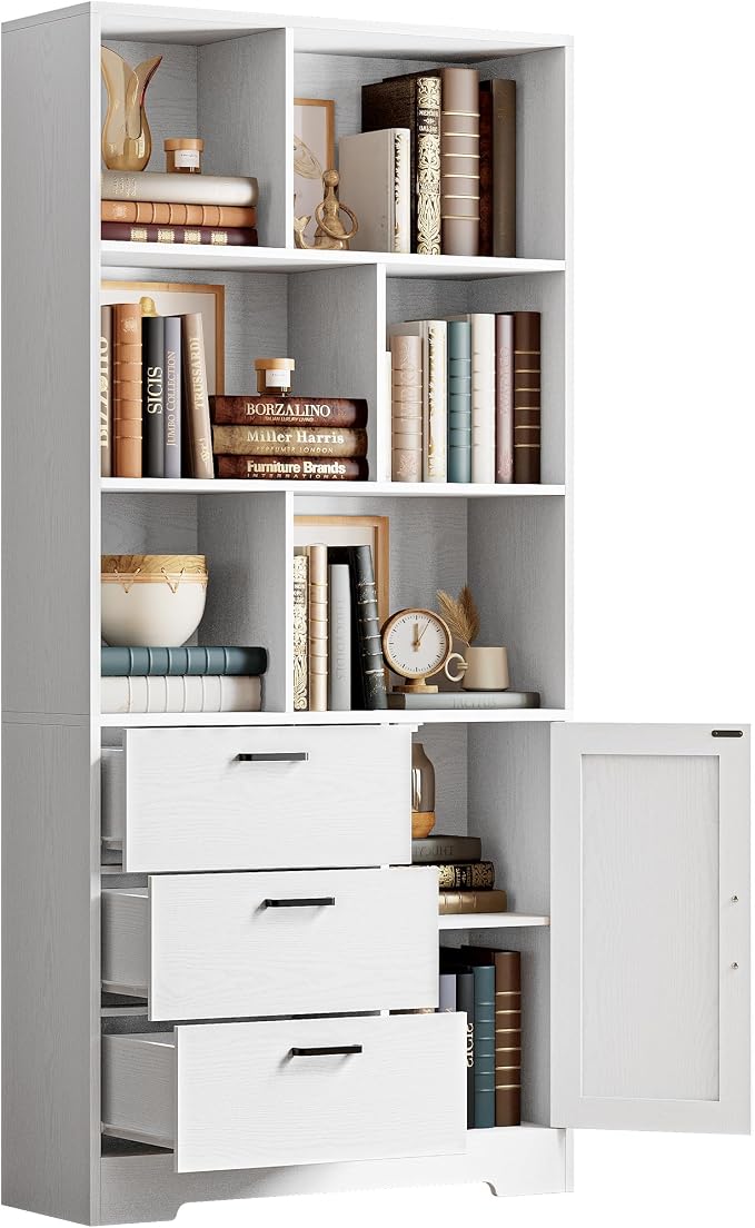 IRONCK Bookshelf, 70.9 Inch Tall Bookcase, 3-Tier Bookshelves by IRONCK