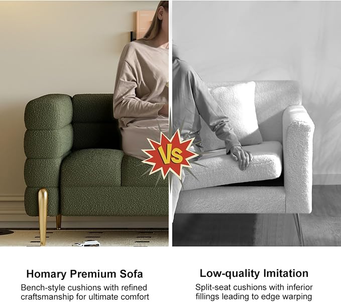 homary Boucle Sofa 79”, Modern 3 Seater Couch - Image 6