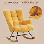 SAETSFEG Rocking Chair Nursery Teddy Upholstered Glider Rocker Rocking Accent - Image 2