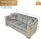 DAMAIFROM Mid Century Modern Chesterfield Sofa Couch, 3 Seat Tufted Sofas - Image 2