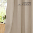NICETOWN Flax Taupe Linen Curtains - Image 4