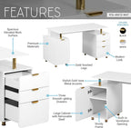 Elegant 57" W Executive Desk - Image 4