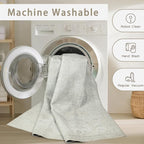 8x10 Washable Area Rugs for Living Room, Dining Room | Neutral, Ultra Soft Faux - Image 4