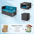 VINGLI 4 Pieces Outdoor Sectional Wicker Patio Furniture - Image 3