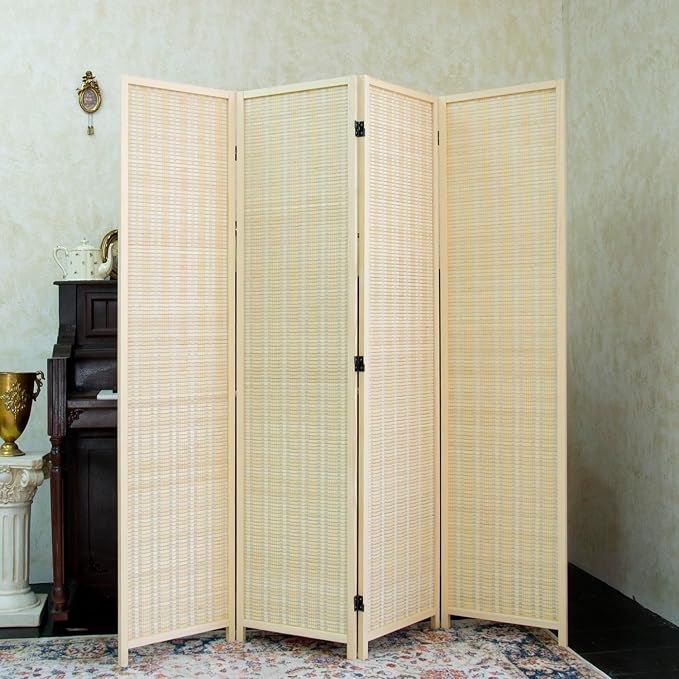 Furnnylane 4 Panel Bamboo Room Divider - Image 3