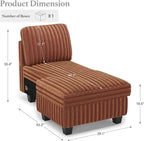 Belffin Modular Sectional Storage Chaise Module - Image 2