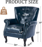 Modern Accent Chair Set of 2, Mid-Century PU Leather Armchair - Image 2