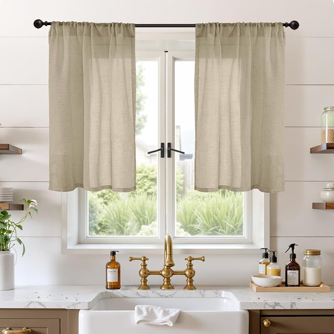 BGment Short Linen Curtains 40 Inches Long by BGment