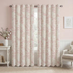 Pink Boho Floral 100% Blackout Curtains 84 Inch 2 Panels | Farmhouse Vintage - Image 2