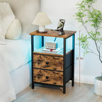 LOAKEKEL Night Stand with Charging Station, Small Bedside Table with USB Ports - Image 3
