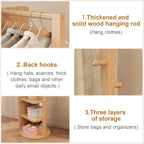 WoodsWhisper Full Length Mirror Coat Rack Solid Wood Floor Mirror 66"x12" Full - Image 8