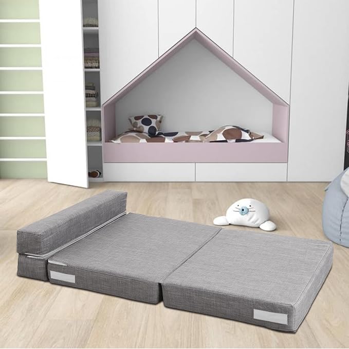 ANONER 60" Folding Sleeper Chair Sofa Bed Lazy Couch - Image 5