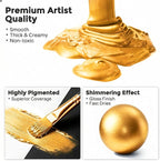 Nicpro Metallic Gold Acrylic Paint, 69oz/2040ml Large Gold Leaf Paint, Non Toxic - Image 2
