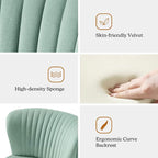 HULALA HOME Velvet Accent Chair, Modern Upholstered Cute Side Chair - Image 5