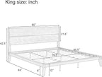 Merax King Size Bamboo Platform Bed, Mid-Century Modern Bed Frame - Image 2