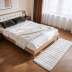 White Rabbit Striped Plush Rug 2'x6', Fluffy Faux Fur Shaggy Area Rug - Image 2