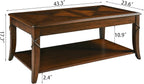 Mid-Century Modern Coffee Table Set of 3, 3-Piece Solid Wood Living Room Table - Image 2