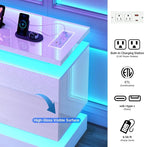chartustriable 81IN LED TV Stands w/50 inch Fireplace Power Outlet - Image 6