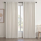 60 Inches Extra Wide Natural Linen Blackout Curtains 84 Inch Length by Topfinel