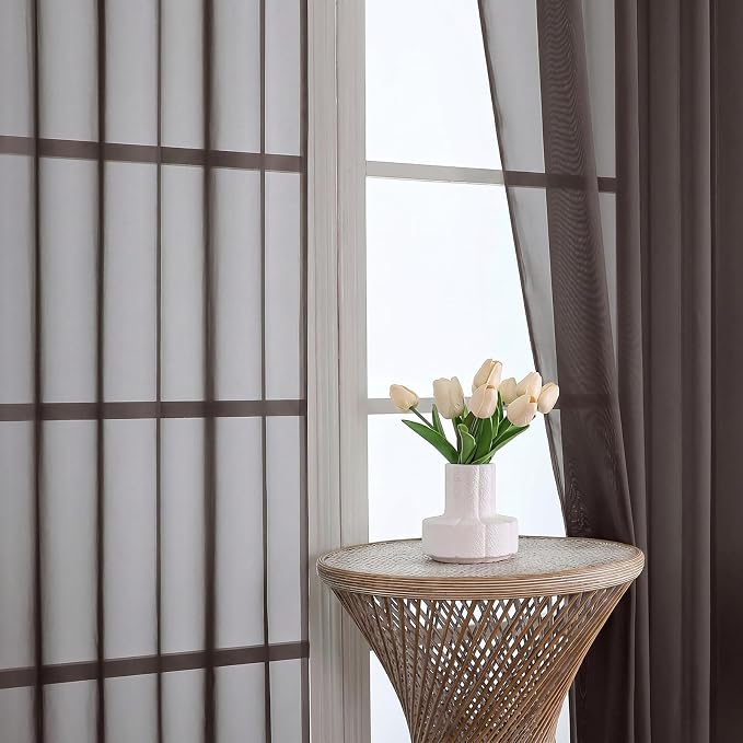 Chocolate Bedroom Curtains 2 Panel Sets 90 Inch Length, 59 Inch Extra Wide - Image 3