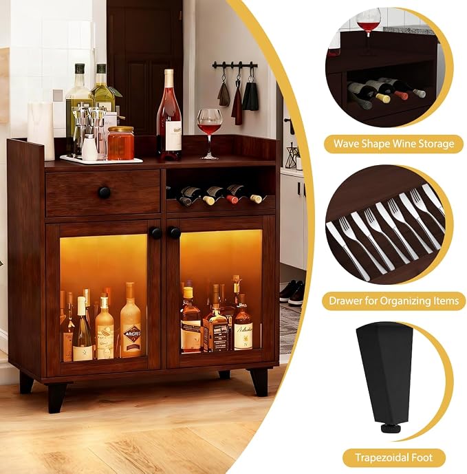 COCO DESIGN Small Wine Liquor Cabinet - Image 3