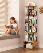 Kalrin 5 Tier Rotating Bookshelf - Image 3