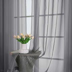 Chyhomenyc Charcoal Grey Sheer Curtains 96 Inches Long 2 Panels, Light - Image 2