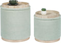 PINPLUS Round Ottoman with Storage Set of 2, Storage Ottoman with Tray by PINPLUS