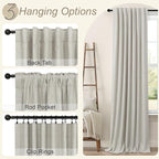 Linen Blackout Curtains 84 Inch Length 2 Panels Set - Image 6