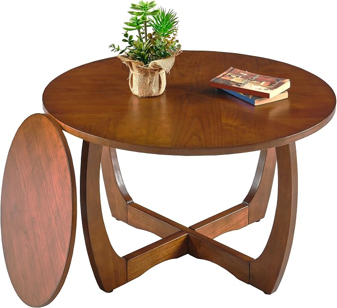 29.5" Round Coffee Table, 2-Tier Circle Coffee Table - Image 6