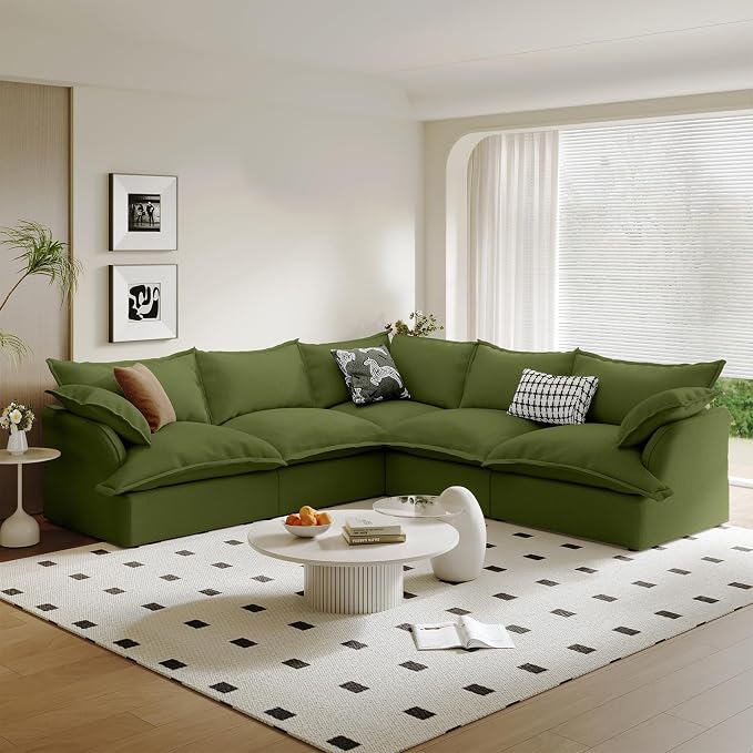 5 Seat V Shape Modular Sectional Couch Sofa by Gtilzria
