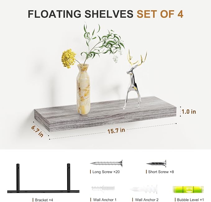 Bellsal Floating Shelves for Wall, Living Room, Bathroom Storage, Book Shelfs - Image 3
