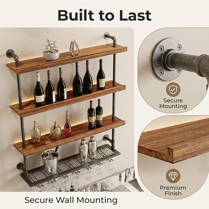 47.2in Wall Mounted Wine Rack - Image 5